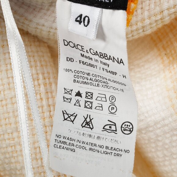 Dolce & Gabbana SS/13 Yellow and White Striped Jacquard Sleeveless Mini Dress - Picture 8 of 9